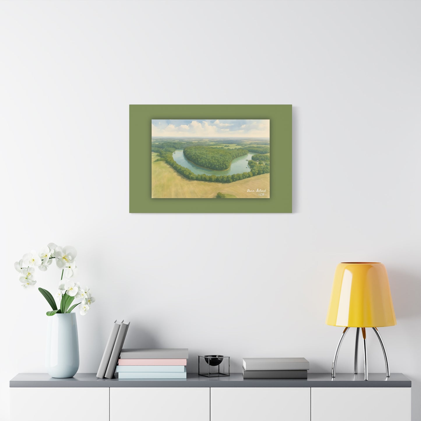 Dunn Island: Heart of Herrington Watercolor Printed on Matte Canvas, Stretched, 1.25"