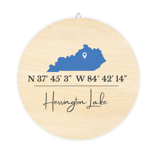 Custom Herrington Lake Coordinates Wood Signs