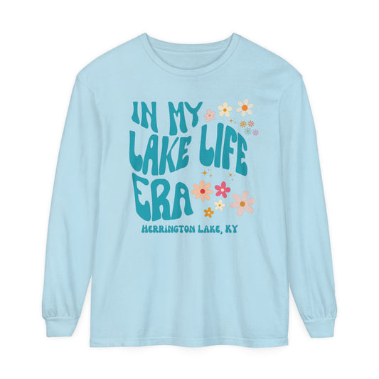 "In My Lake Life Era" Spring Pastels Garment-Dyed Premium Comfort Colors™ Long Sleeve T-Shirt