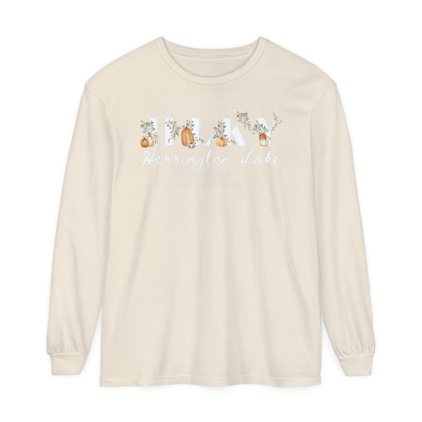 Fall Pumpkin HLKY Collection Garment-Dyed Premium Comfort Colors™ Long Sleeve T-Shirt