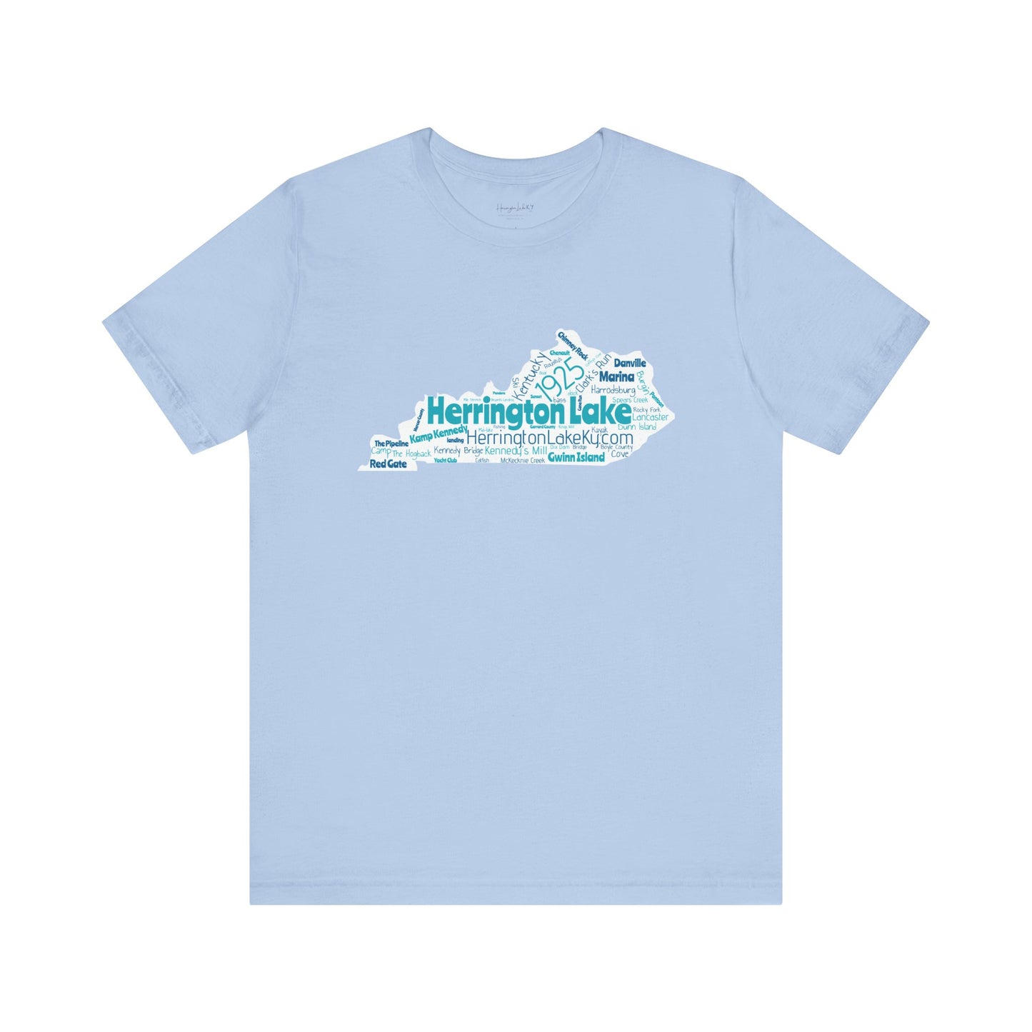 The Herrington Lake Kentucky WordCloud Jersey Knit Cotton T-Shirt