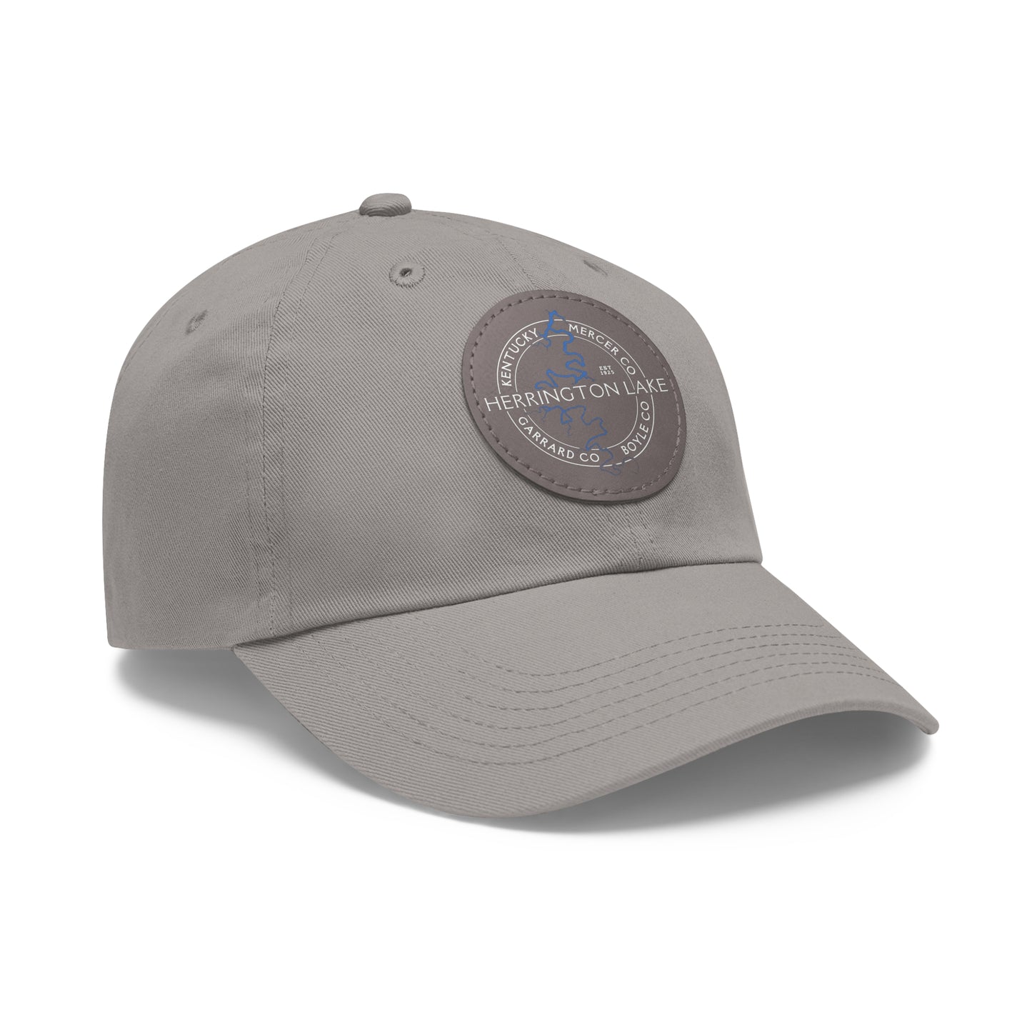 The "Classic" Herrington Lake and County Dad Hat with Leather Patch (Round)