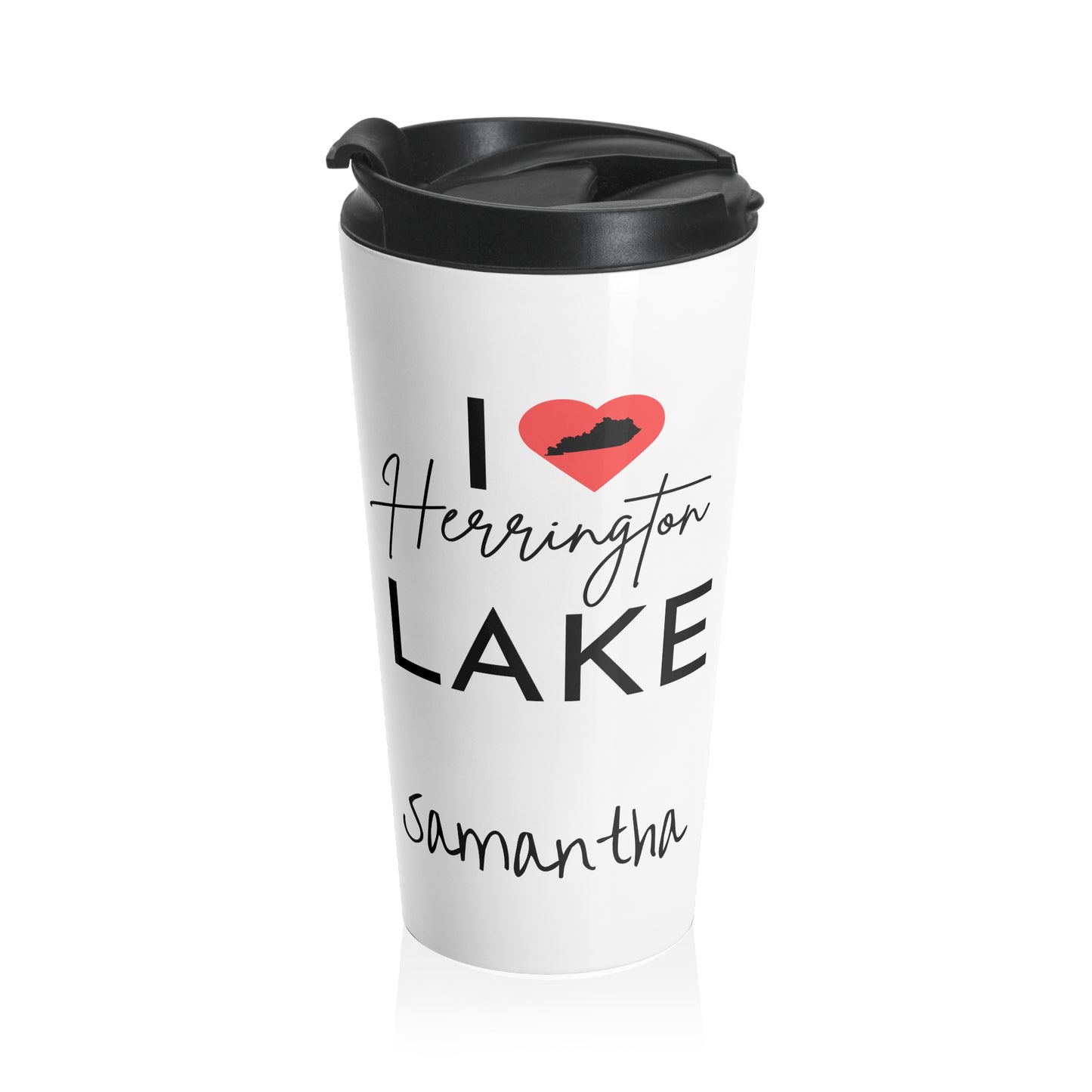 Customized I ❤️ Herrington Lake Stainless Steel Travel Mug