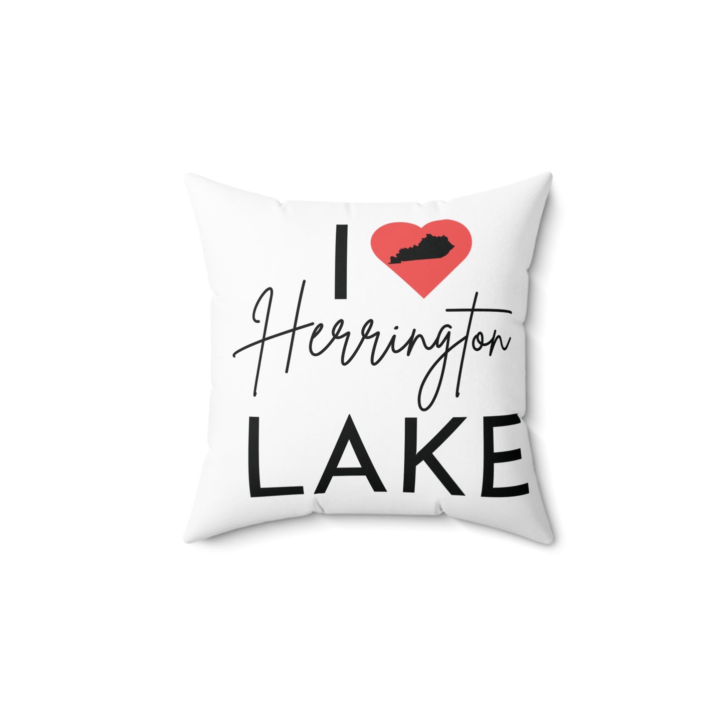 I ❤️ Herrington Lake Spun Polyester Square Accent Pillow