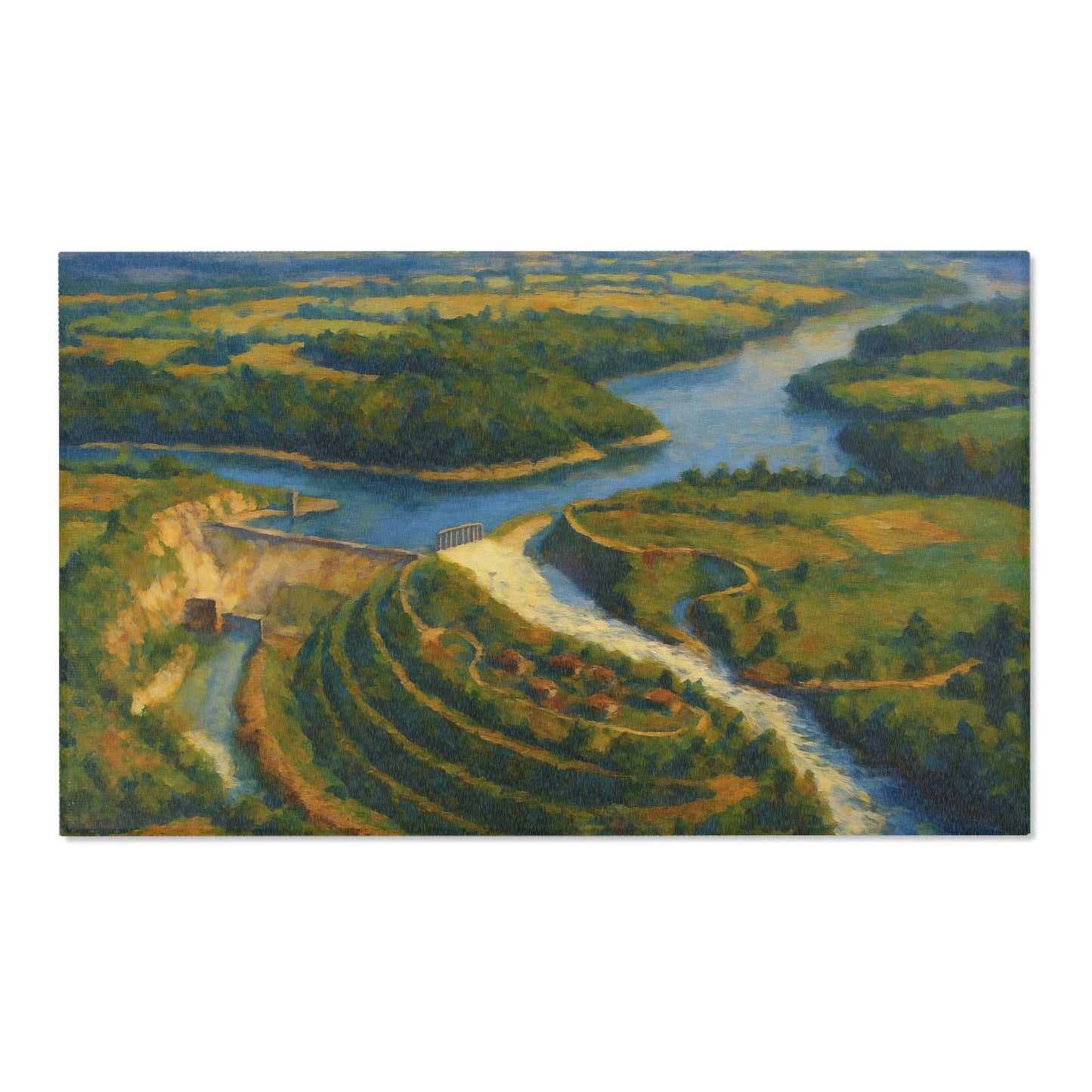 Dix Dam - Herrington Lake Chenille Area Rug
