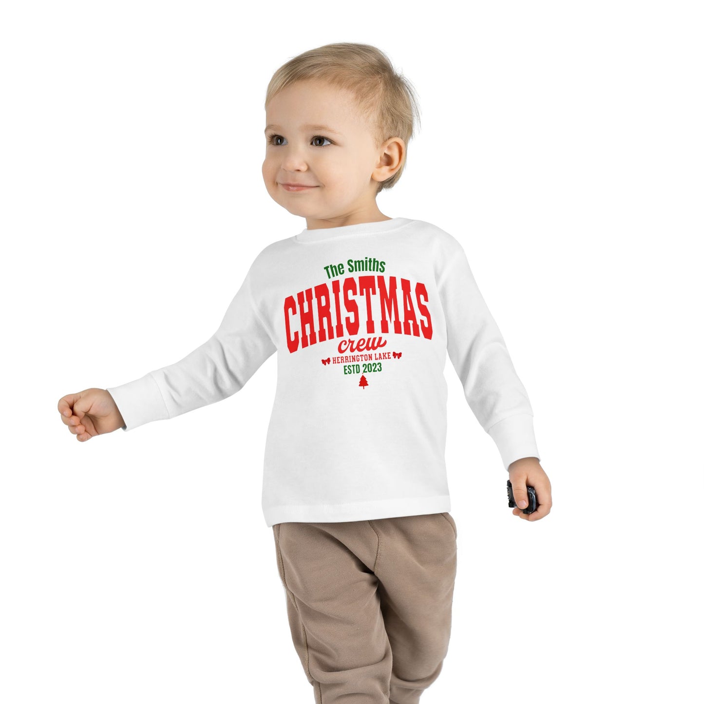 Personlized Custom Herrington Lake Christmas Crew Toddler Long Sleeve Tee