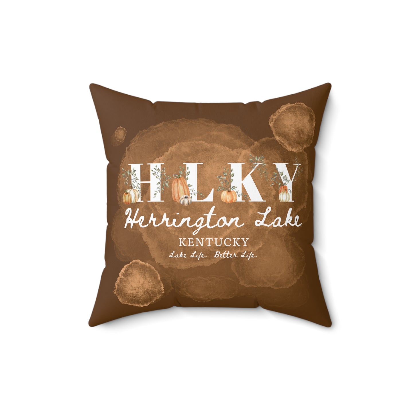 HLKY Collection Rustic Pumpkin Spun Polyester Square Accent Pillow (Brown)