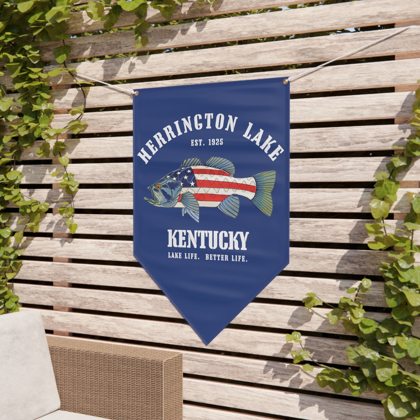 Herrington Lake Patriots All-American Angler Pennant Banner - Blue