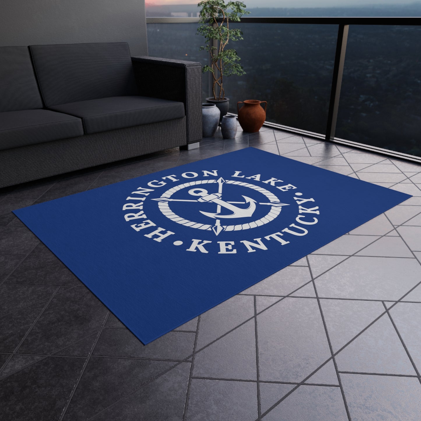 Herrington Lake Nautical Collection Outdoor Rug - Blue