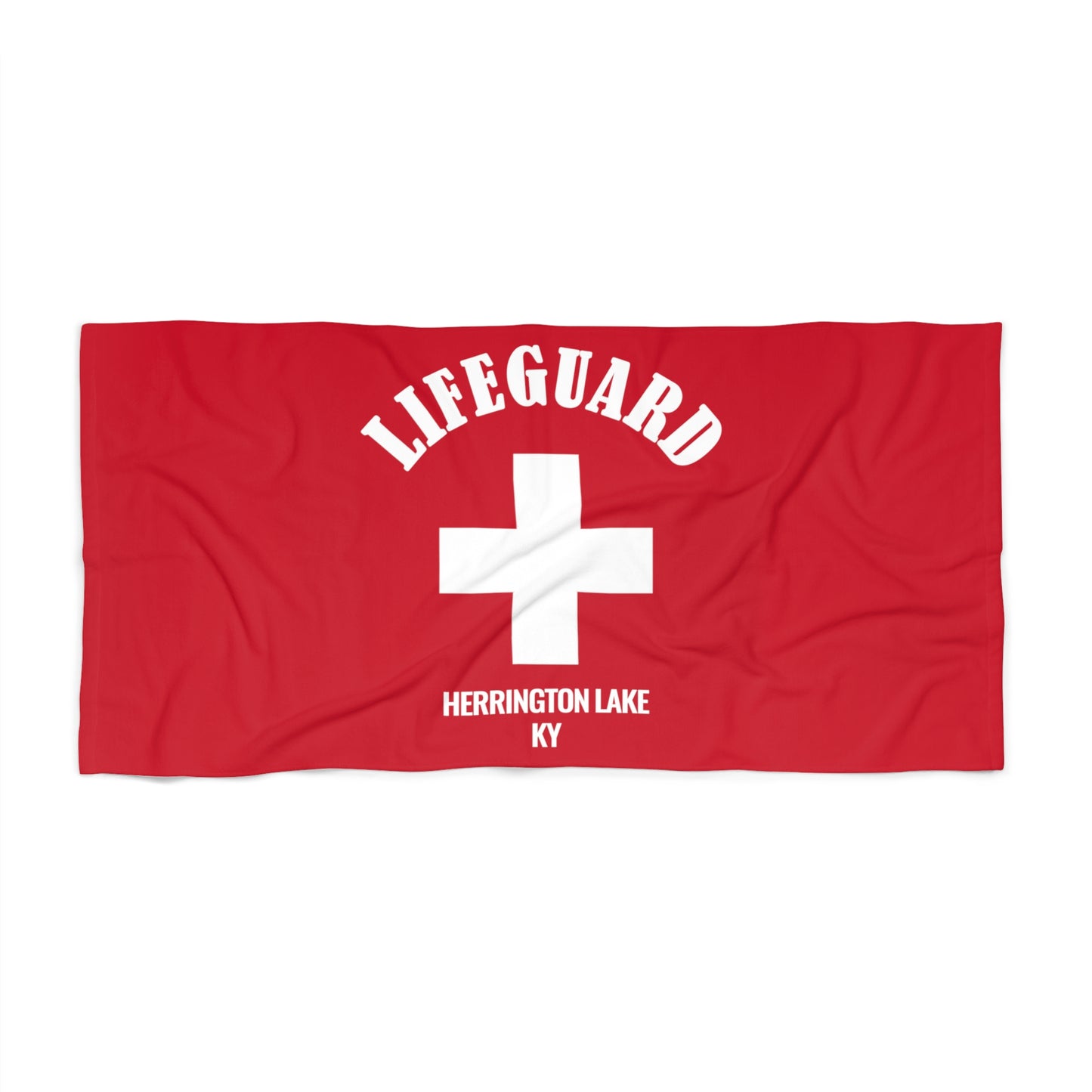 Herrington Lake Lifeguard Beach Towel (Red)