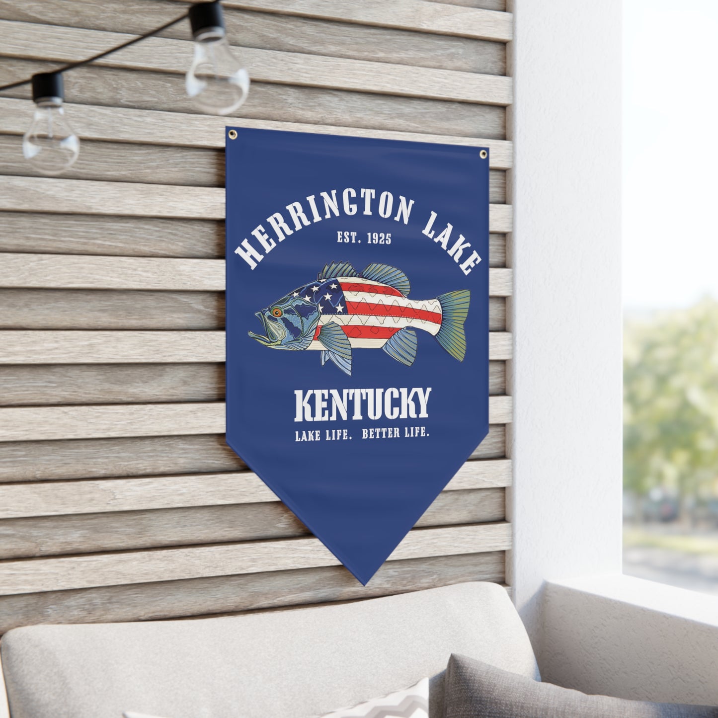 Herrington Lake Patriots All-American Angler Pennant Banner - Blue