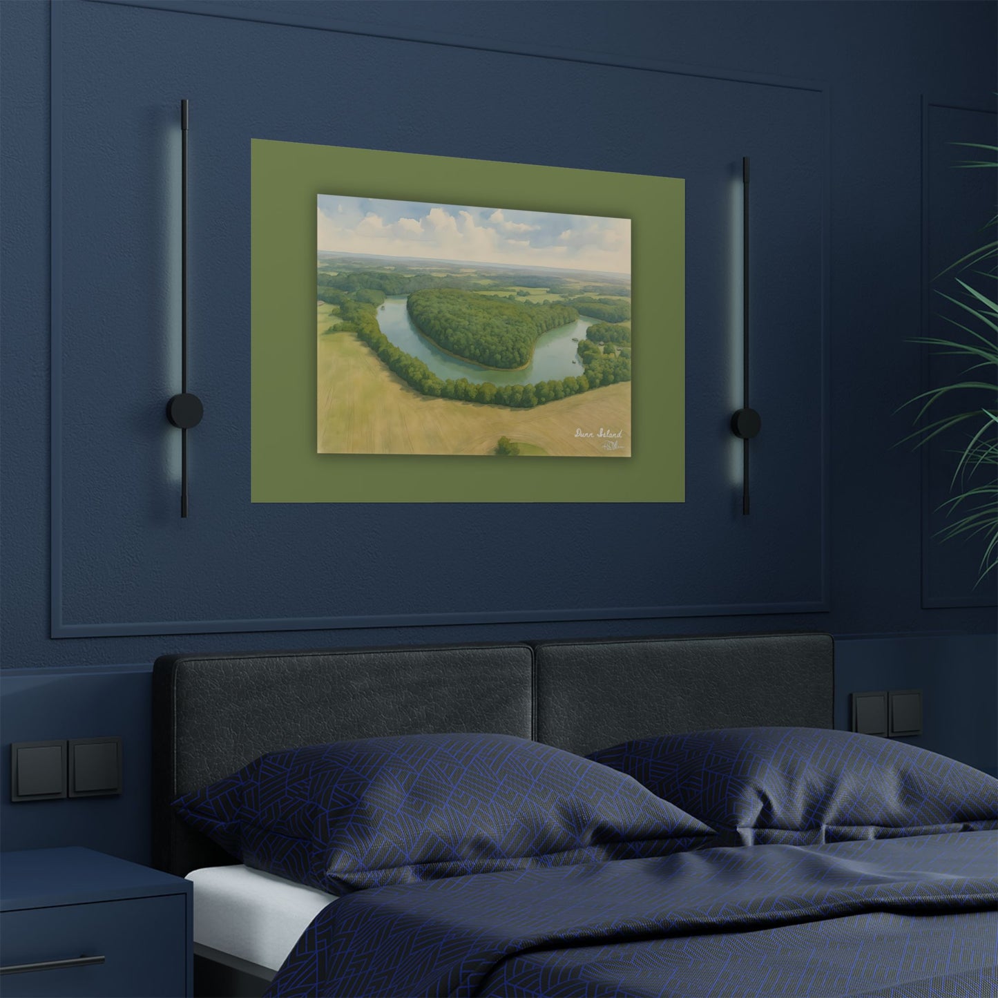 Dunn Island in Watercolor Satin Fine Art Poster Print (300gsm)