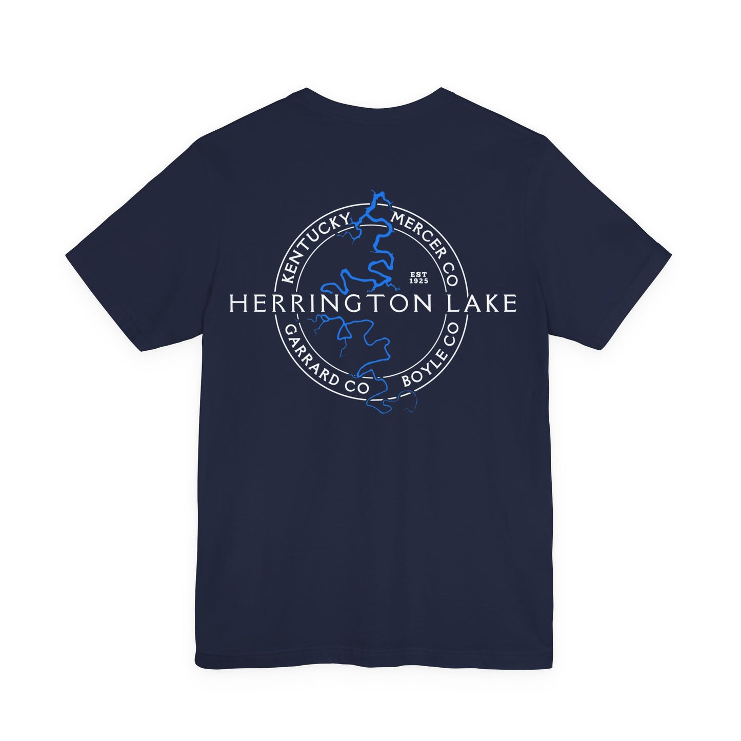 "The Classic" Herrington Lake and County Double-Sided Print Unisex Jersey Knit Cotton Short Sleeve Tee