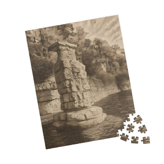 Chimney Rock in Pencil Jigsaw Puzzle (110, 252, 500 & 1000 pieces)
