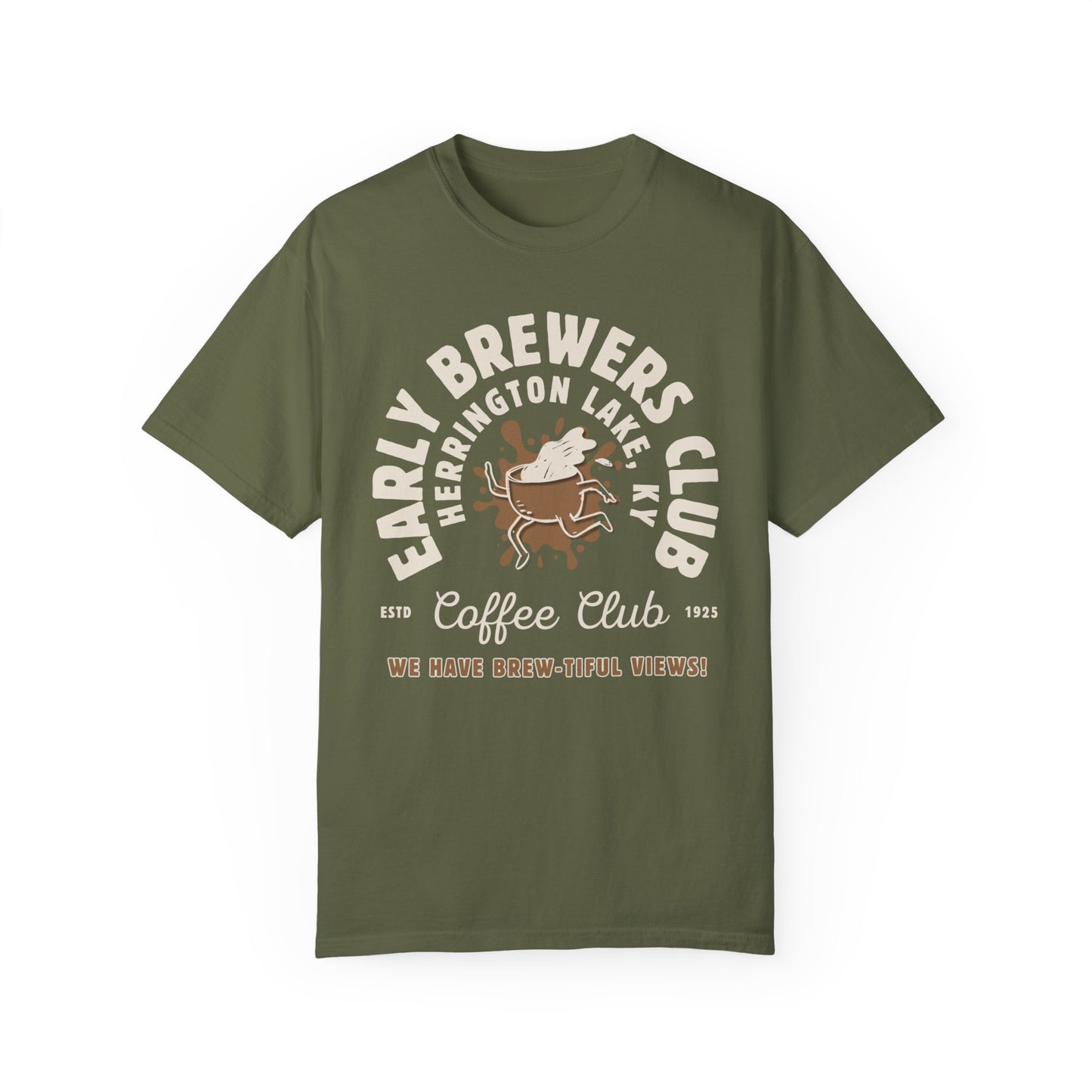 "Early Brewers Club" Coffee House Collection Premium Garment-Dyed Comfort Colors TShirt