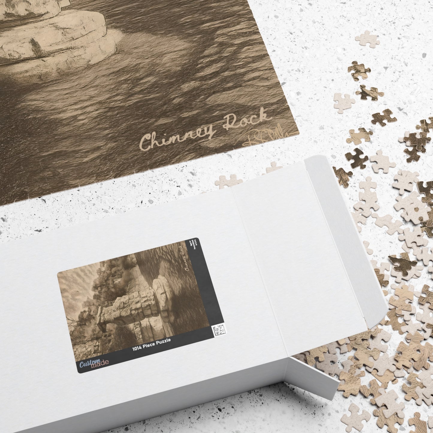 Chimney Rock in Pencil Jigsaw Puzzle (110, 252, 500 & 1000 pieces)