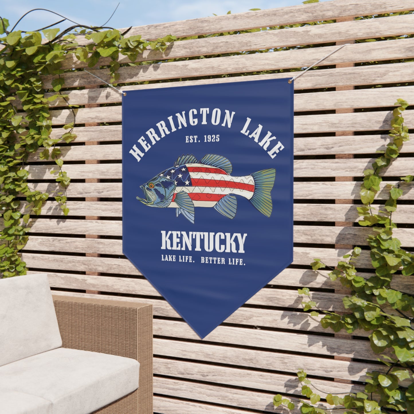 Herrington Lake Patriots All-American Angler Pennant Banner - Blue