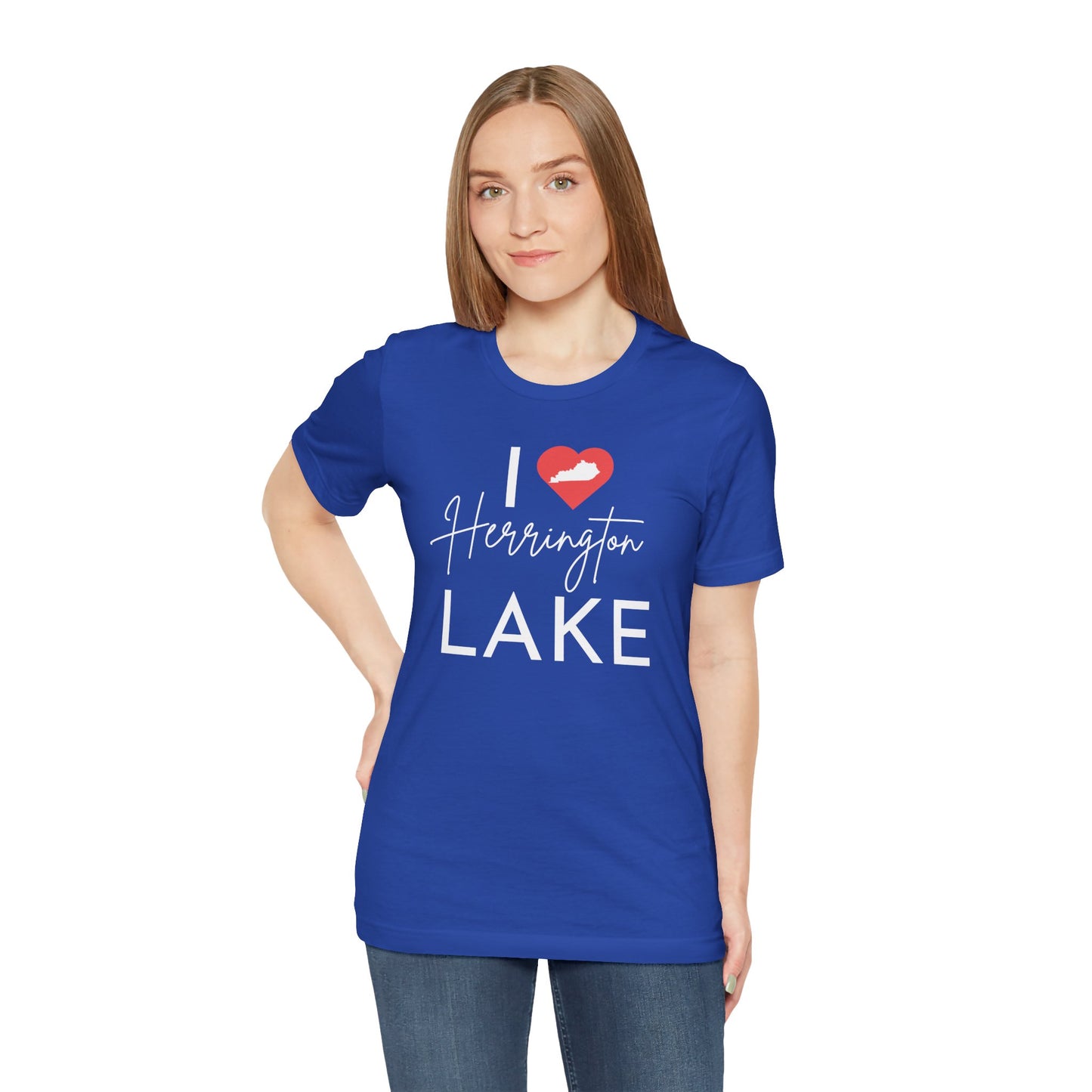 I ❤️ Herrington Lake Unisex Jersey Knit Cotton Short Sleeve Tee