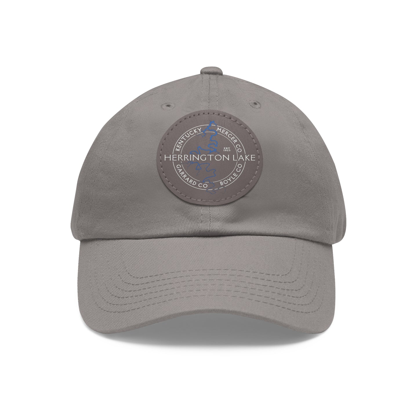 The "Classic" Herrington Lake and County Dad Hat with Leather Patch (Round)