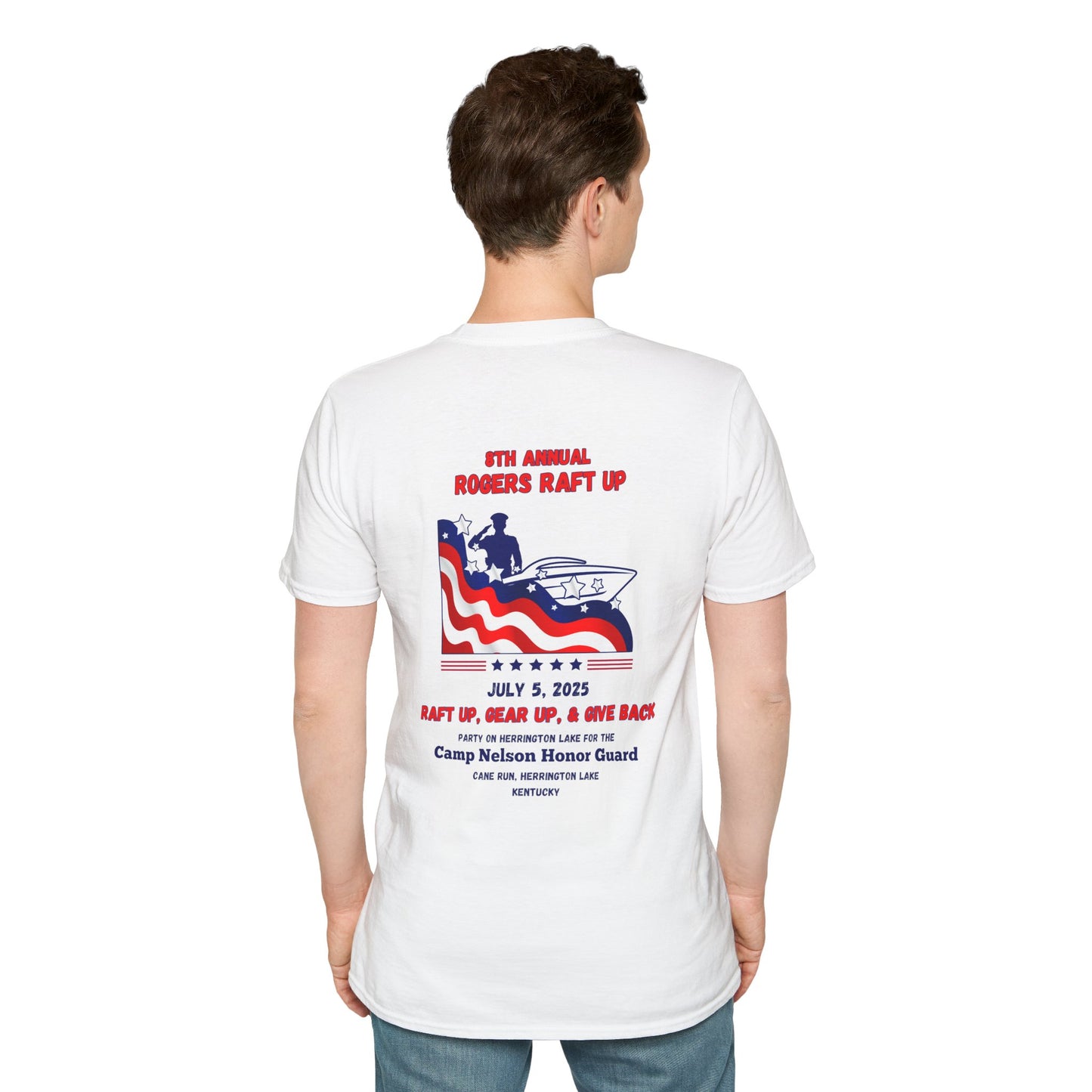 2025 Roger's Raft-Up for Camp Nelson Honor Guard 100% Ringspun Cotton UNISEX Double-Sided Tee