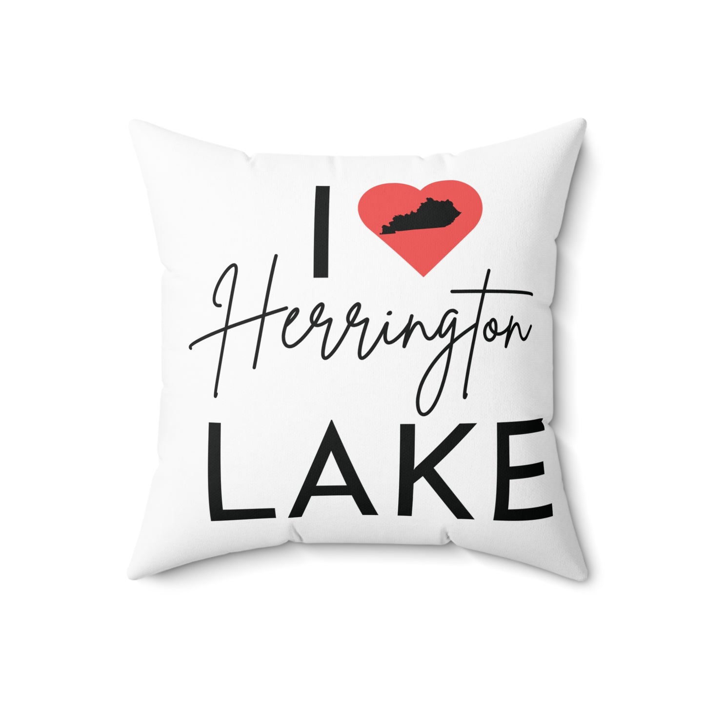 I ❤️ Herrington Lake Spun Polyester Square Accent Pillow