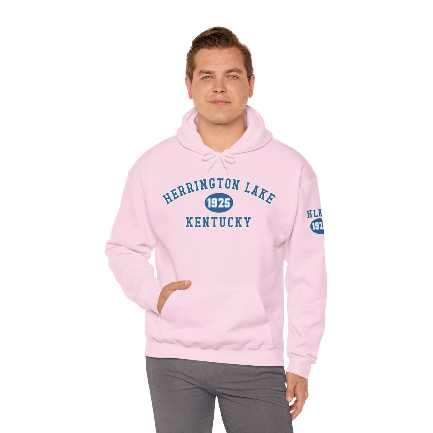 Herrington Lake Collegiate Collection Unisex Heavy Blend™ Hooded Sweatshirt w/ Printed Sleeve Accent