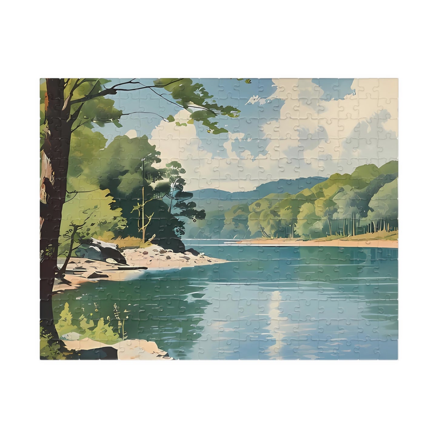 "Afternoon in the Cove" Herrington Lake Vista Watercolor Puzzle (110, 252, 520, 1014-piece)