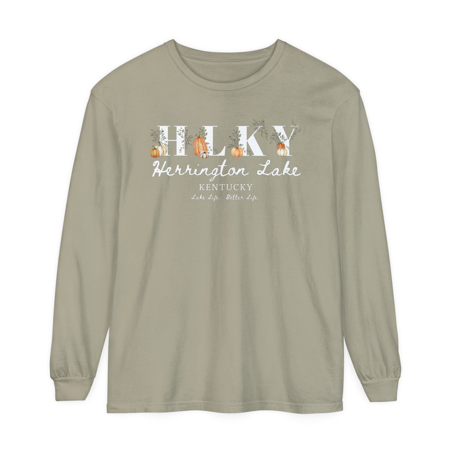 Fall Pumpkin HLKY Collection Garment-Dyed Premium Comfort Colors™ Long Sleeve T-Shirt