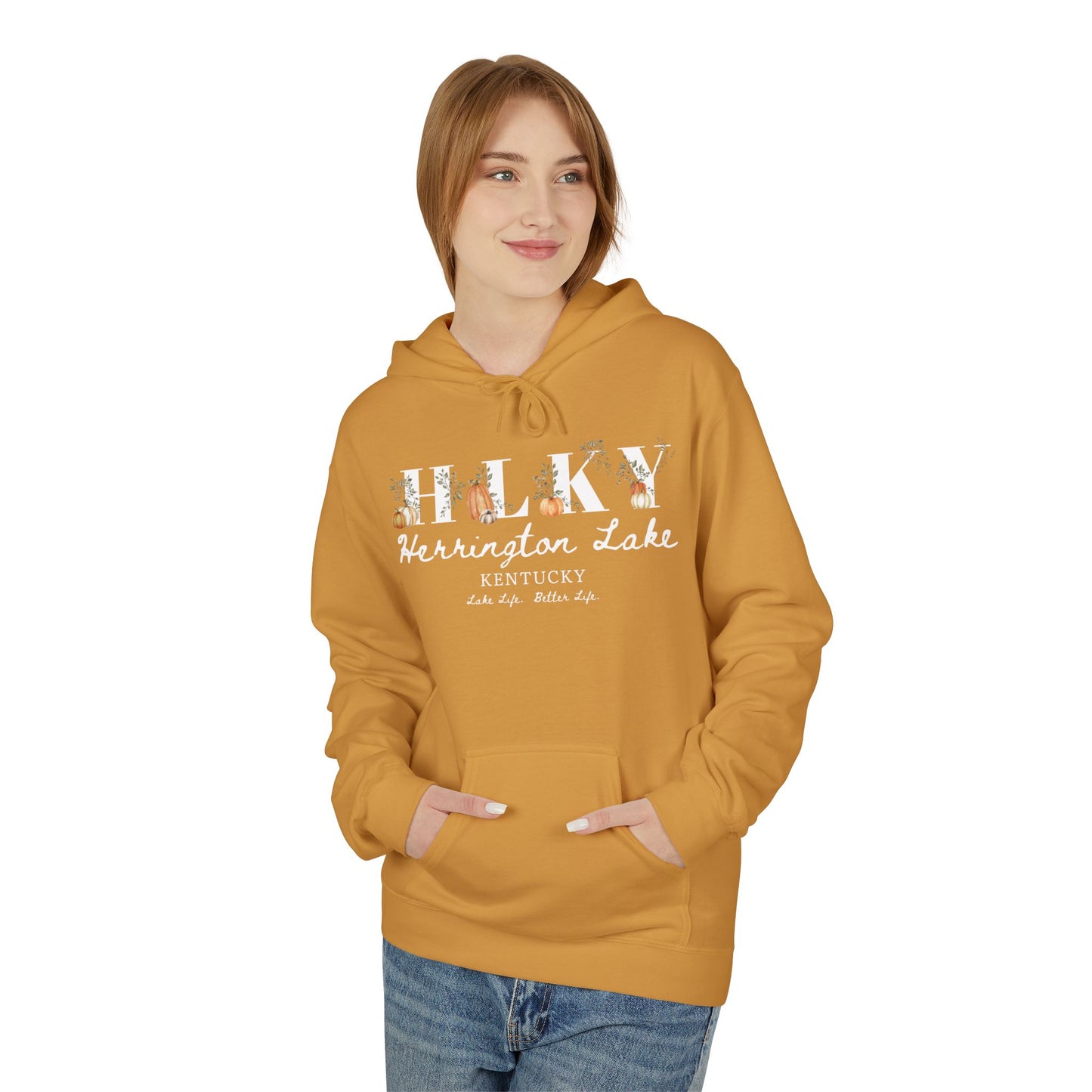 Fall Pumpkin HLKY Collection Unisex Midweight Softstyle Fleece Hoodie