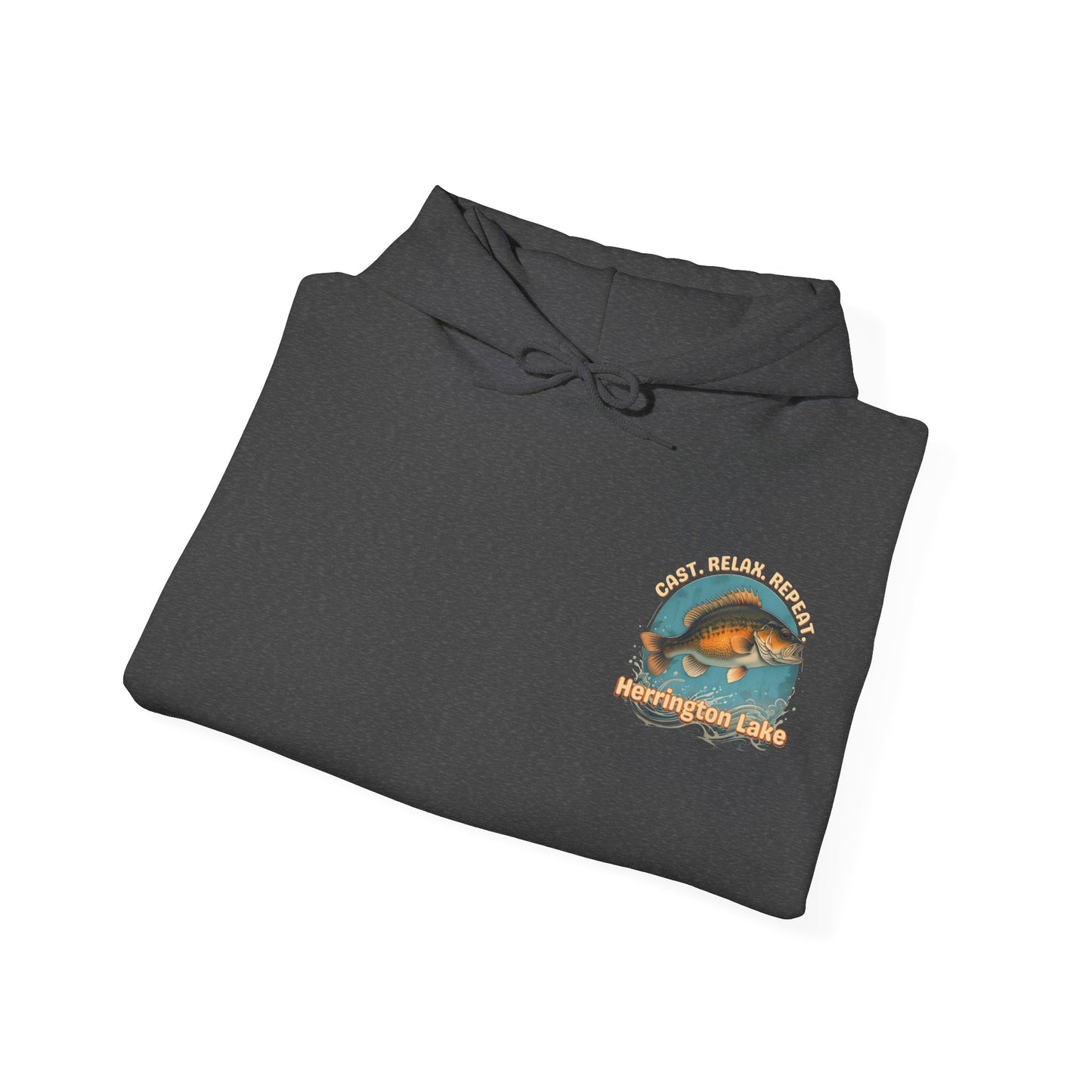 Cast. Relax. Repeat. Herrington Lake Double-Sided Unisex Heavy Blend™ Hooded Sweatshirt
