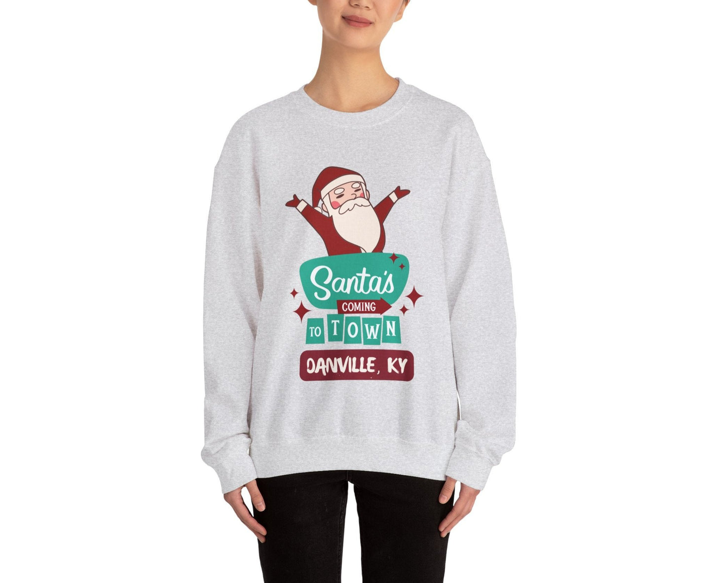 Santa is Coming to Danville KY Heavy Blend™ Crewneck Sweatshirt