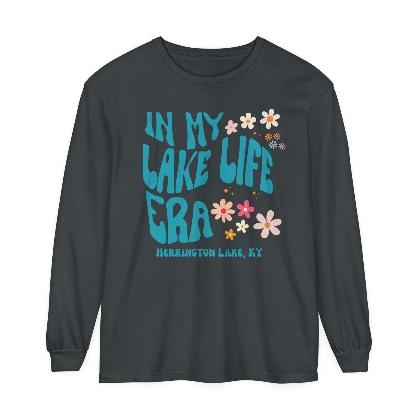 "In My Lake Life Era" Spring Pastels Garment-Dyed Premium Comfort Colors™ Long Sleeve T-Shirt