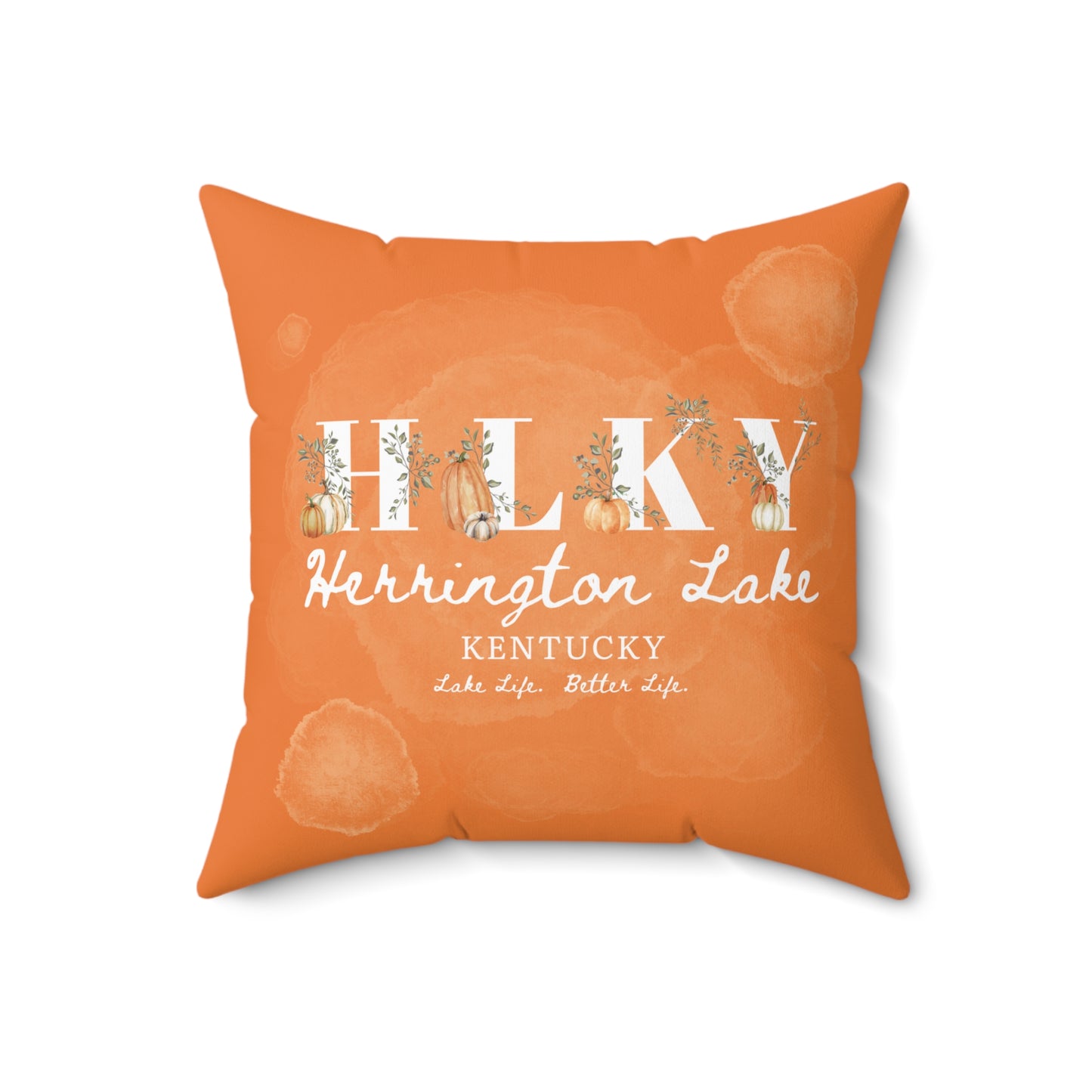 HLKY Collection Rustic Pumpkin Spun Polyester Square Accent Pillow (Crusta Orange)