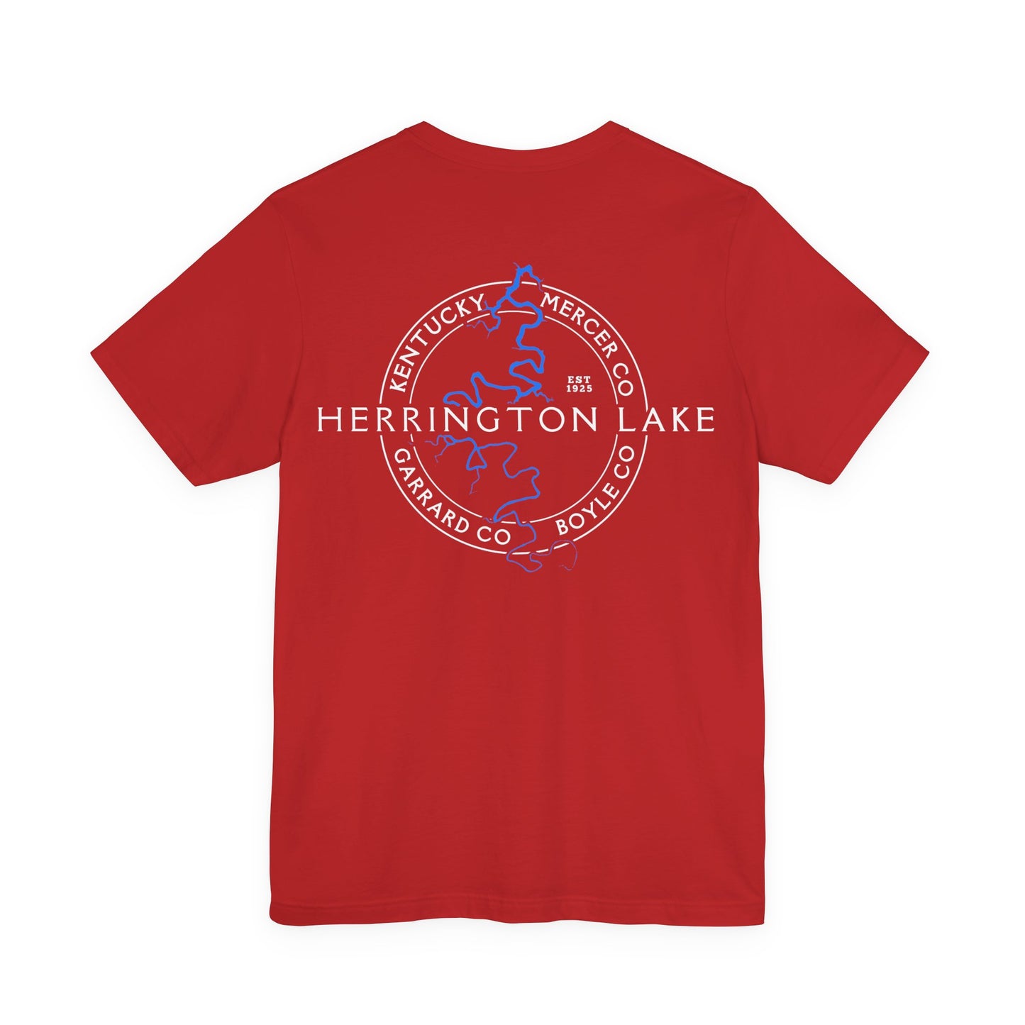 "The Classic" Herrington Lake and County Double-Sided Print Unisex Jersey Knit Cotton Short Sleeve Tee