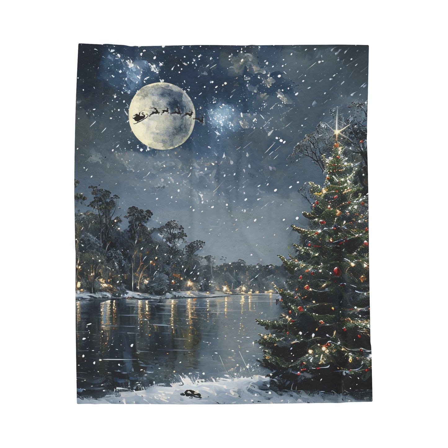 "Santa Over Herrington" Christmas 2024 Velveteen Plush Blanket