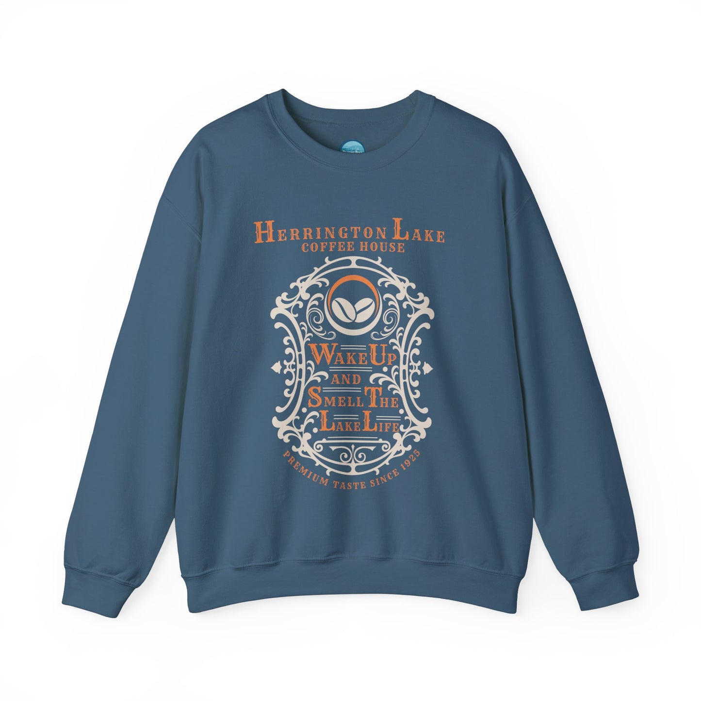 "Wake Up and Smell The Lake Life" Coffee House Collection Unisex Heavy Blend™ Crewneck Sweatshirt