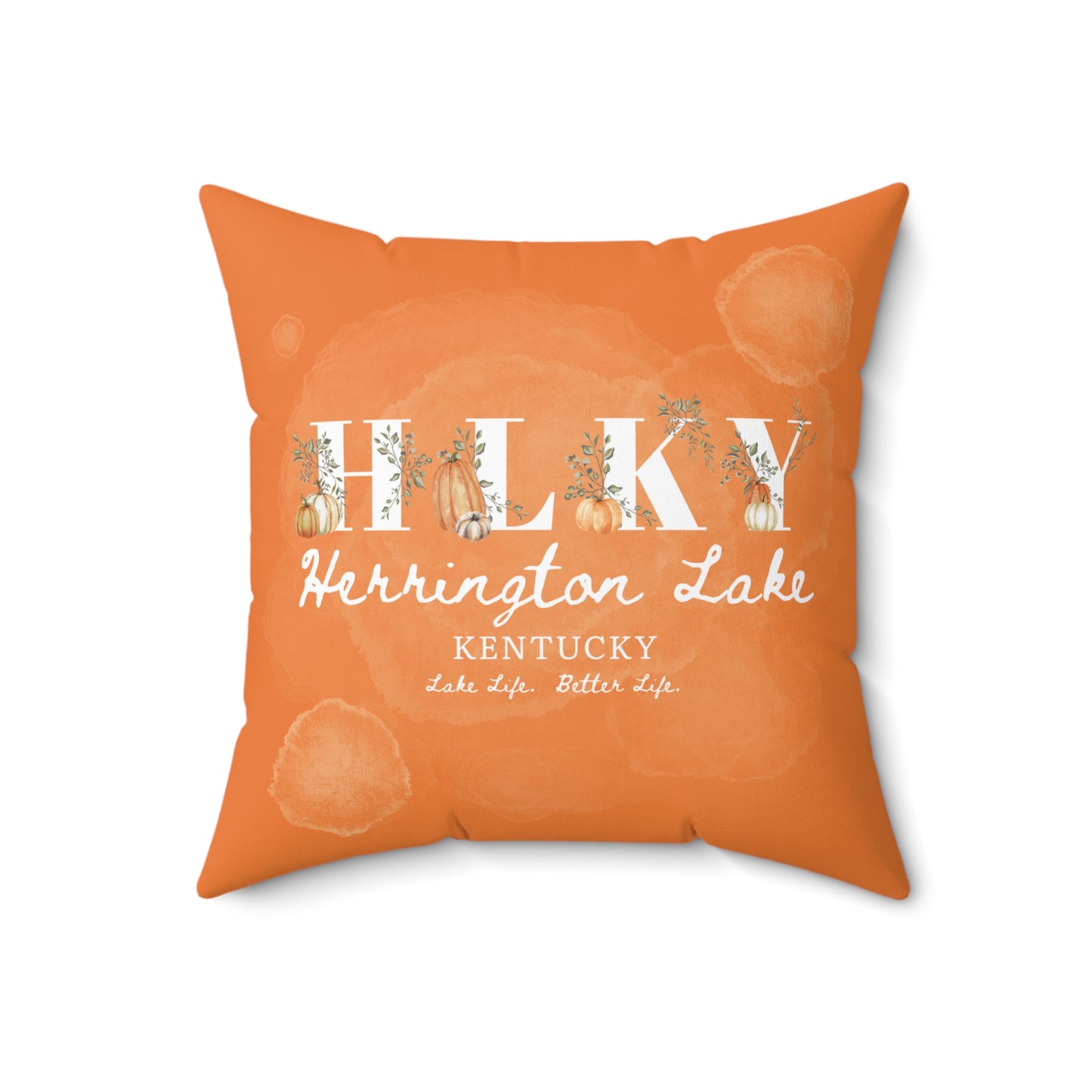 HLKY Collection Rustic Pumpkin Spun Polyester Square Accent Pillow (Crusta Orange)