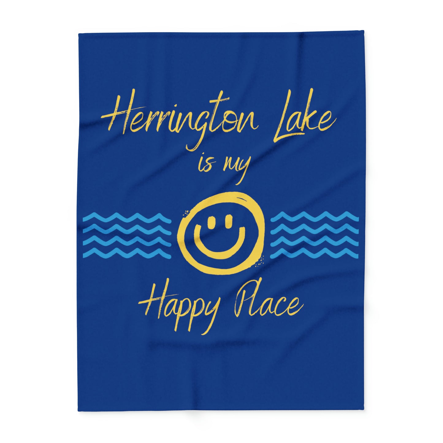 "Herrington Lake Is My Happy Place" Arctic Fleece Blanket