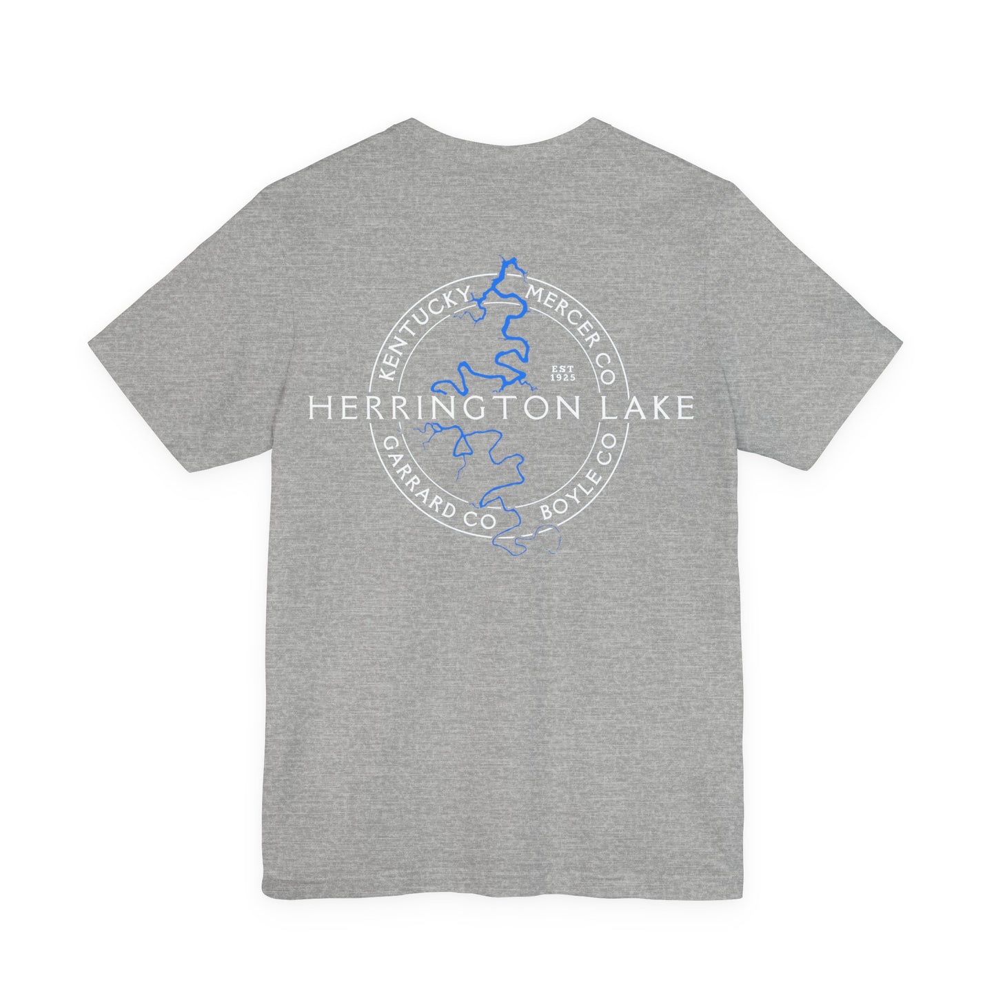 "The Classic" Herrington Lake and County Double-Sided Print Unisex Jersey Knit Cotton Short Sleeve Tee
