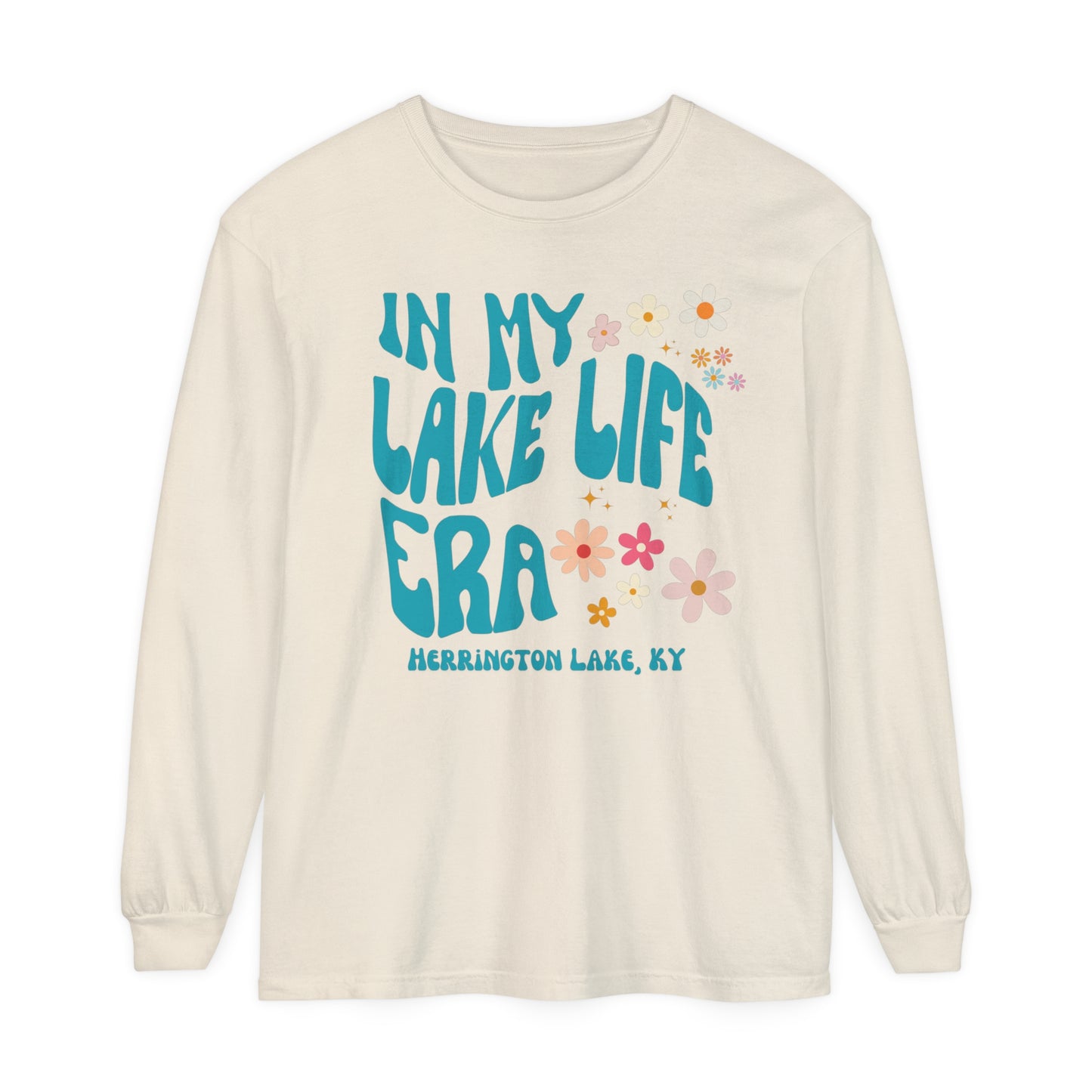 "In My Lake Life Era" Spring Pastels Garment-Dyed Premium Comfort Colors™ Long Sleeve T-Shirt