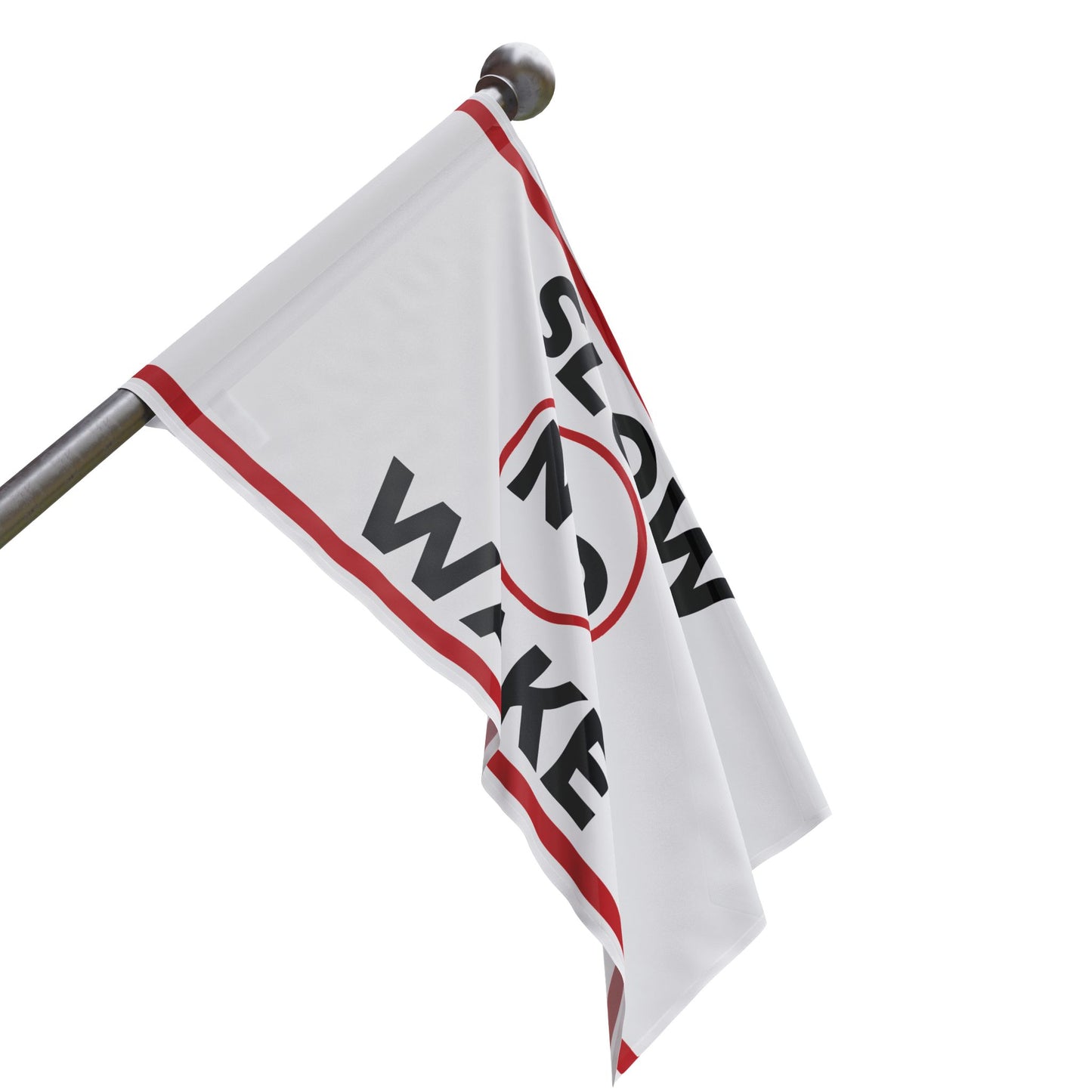 "SLOW NO WAKE" Flag - White