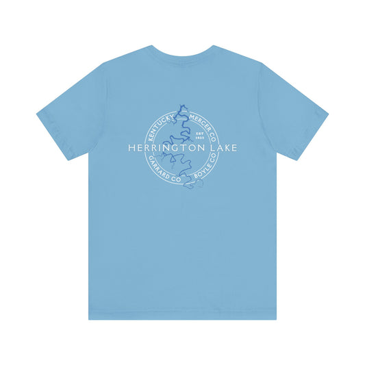 "The Classic" Herrington Lake and County Double-Sided Print Unisex Jersey Knit Cotton Short Sleeve Tee