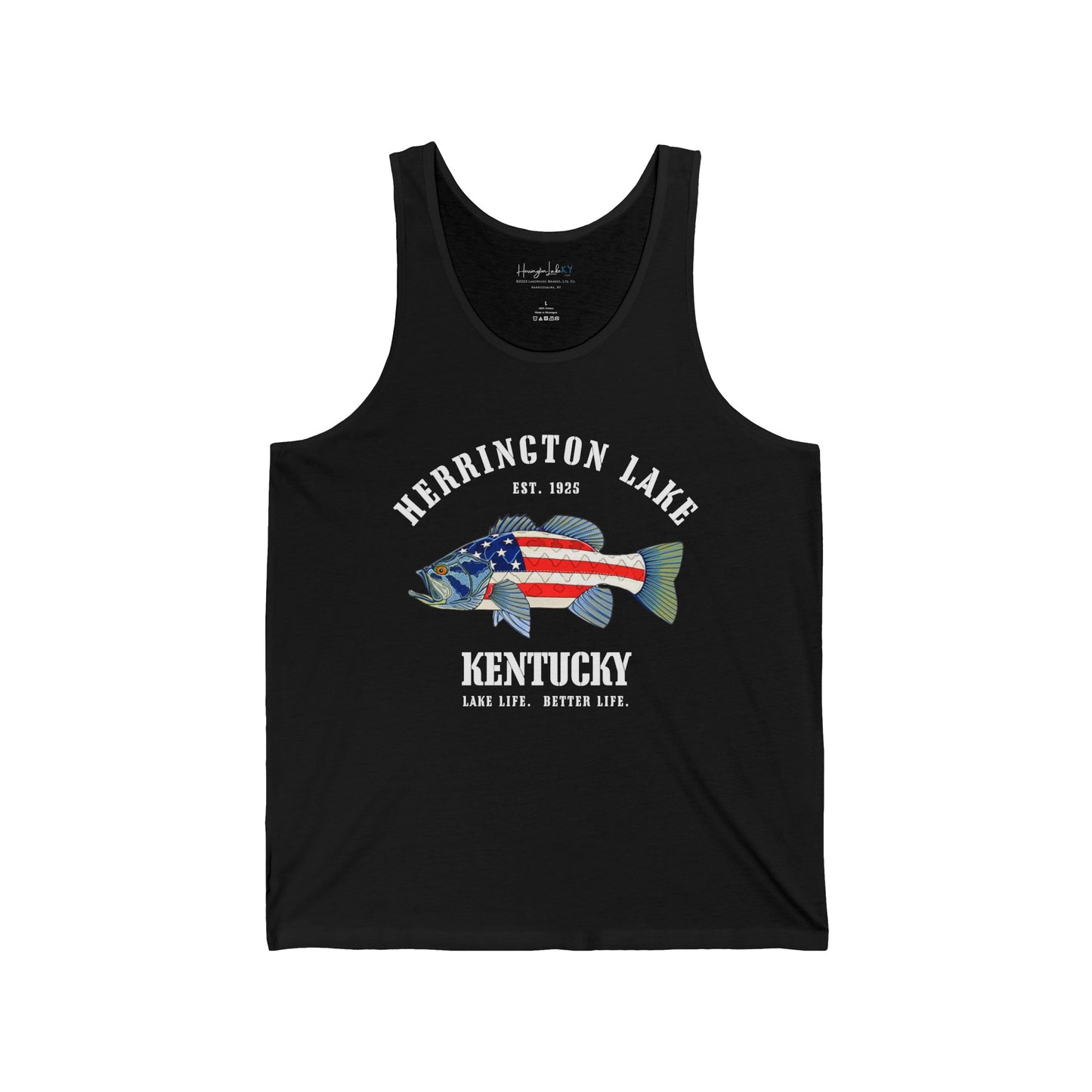 Herrington Lake Patriots All-American Angler Unisex Jersey Knit Cotton Tank