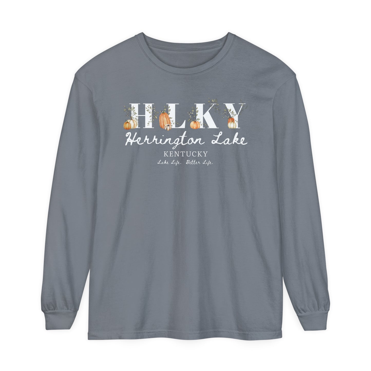 Fall Pumpkin HLKY Collection Garment-Dyed Premium Comfort Colors™ Long Sleeve T-Shirt