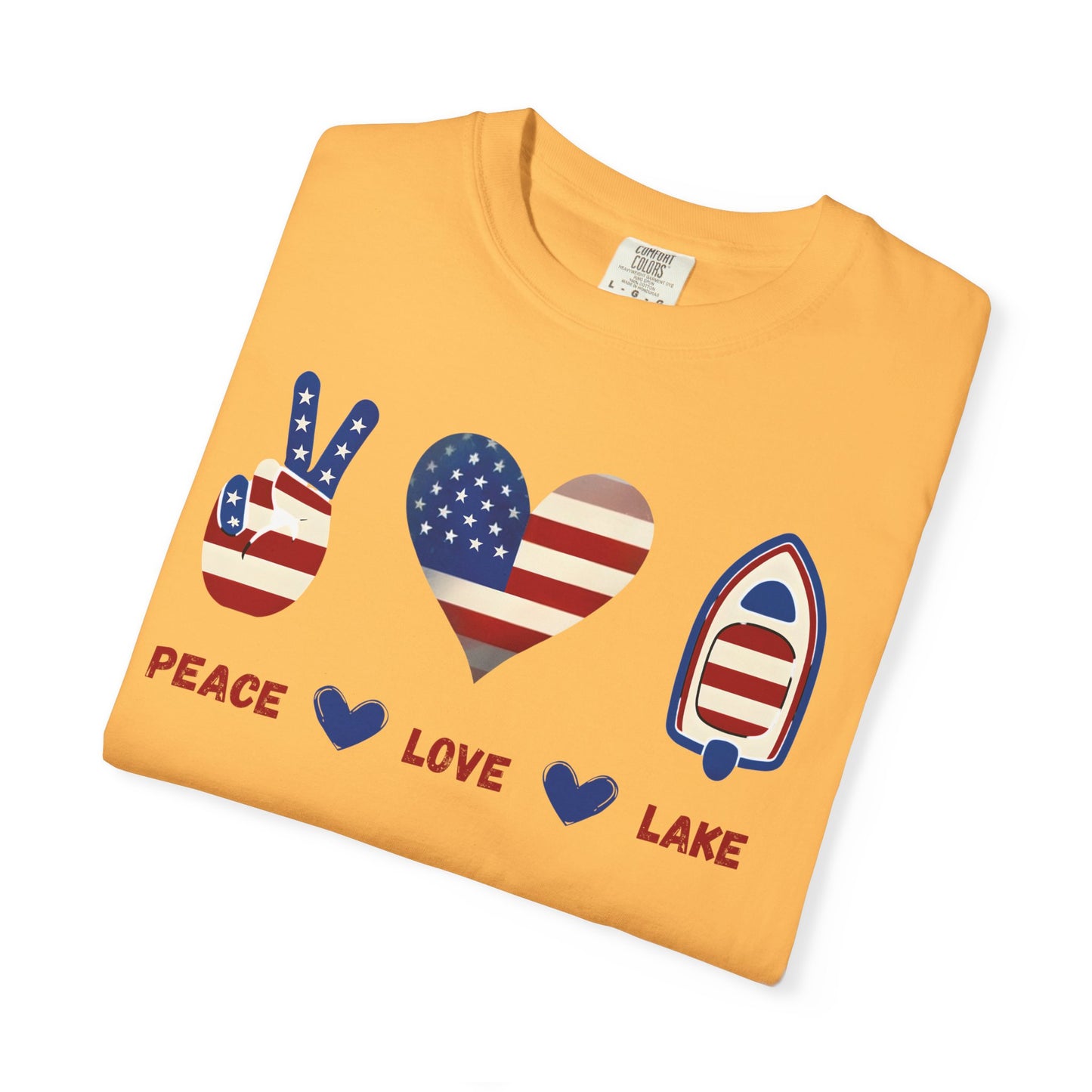 Peace Love Lake Unisex Lake Patriots Collection Premium Garment-Dyed Comfort Colors TShirt