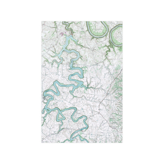 Herrington Lake 1952 USGS Topography Map Satin Poster (210gsm) - Blue/Green Colors