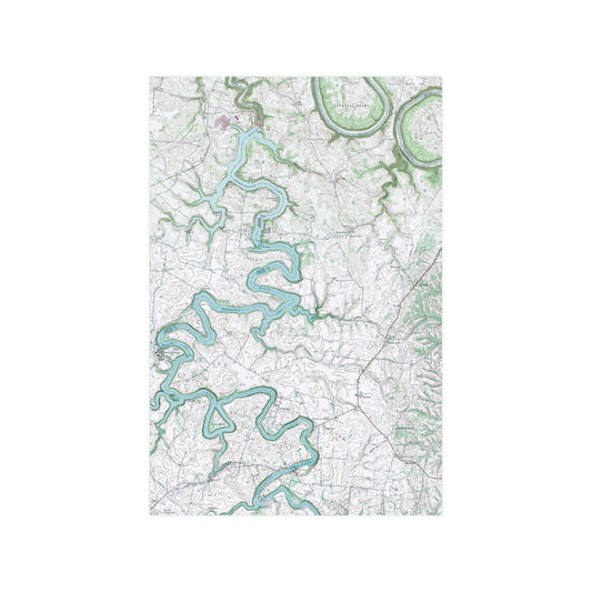 Herrington Lake 1952 USGS Topography Map Satin 24"'x36" Poster (210gsm) - Blue/Green Colors