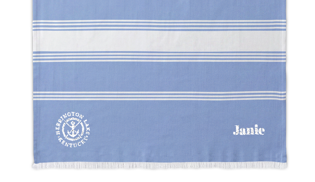 Custom Personlized Herrington Lake Nautical Collection Luxe Beach Throw (Embroidery)
