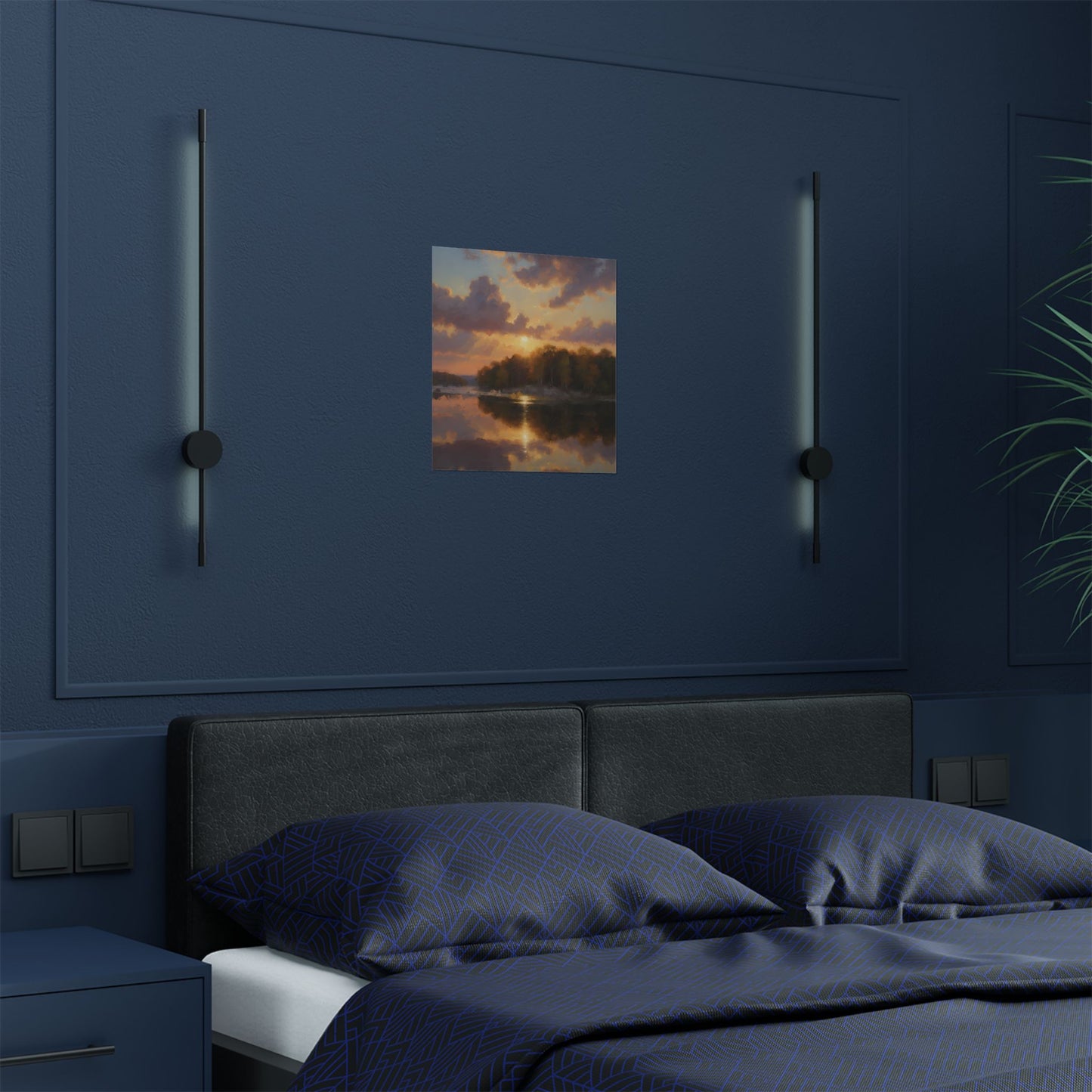 "Fall Dawn Over Herrington" in Oil Satin Digital Fine Art Poster Print (300gsm)