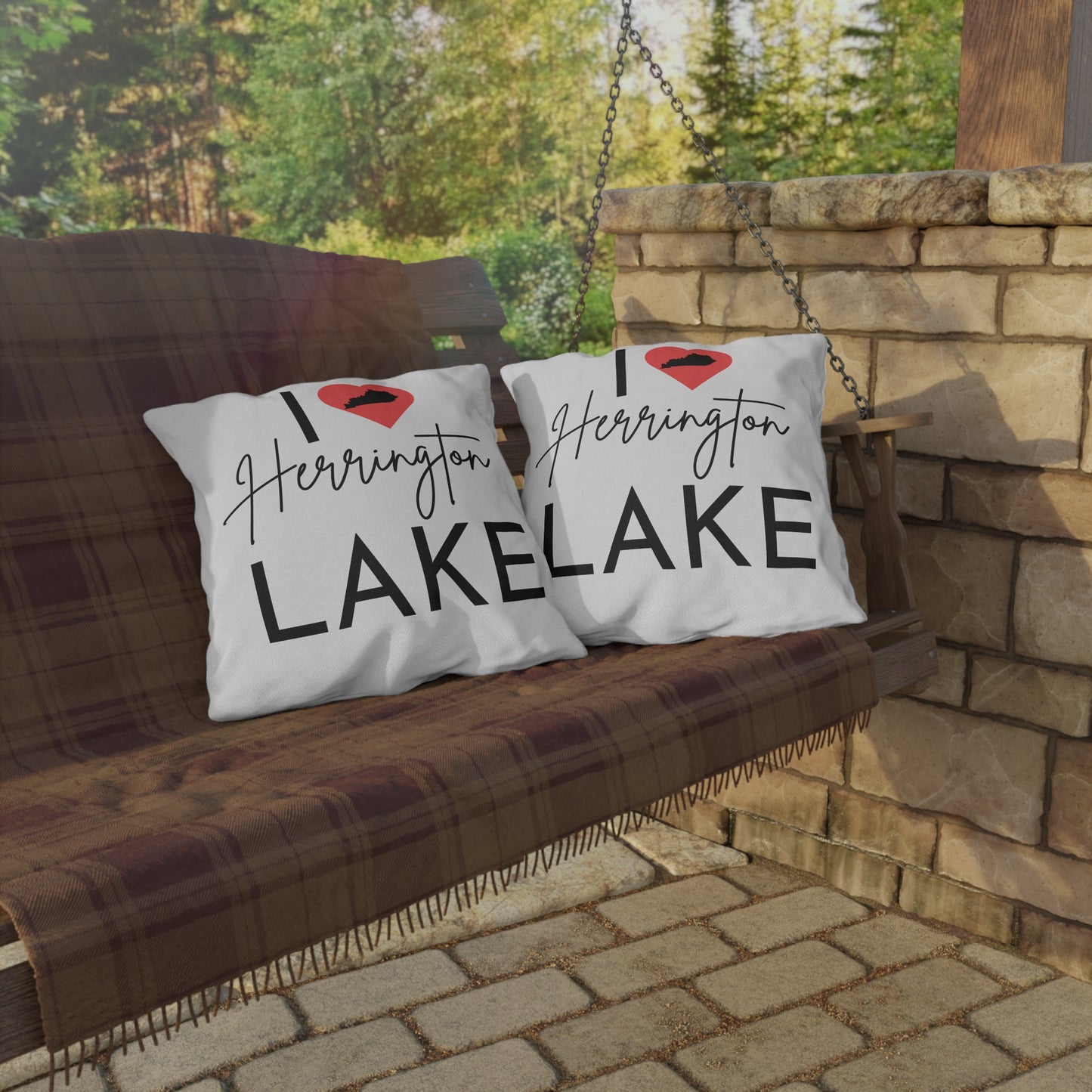 I ♥️ Herrington Lake Outdoor Pillow Outdoor Pillows